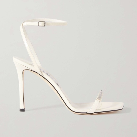 UNUSED Jimmy Choo Jaxon 95mm Leather Sandal in White - Picture 4 of 6